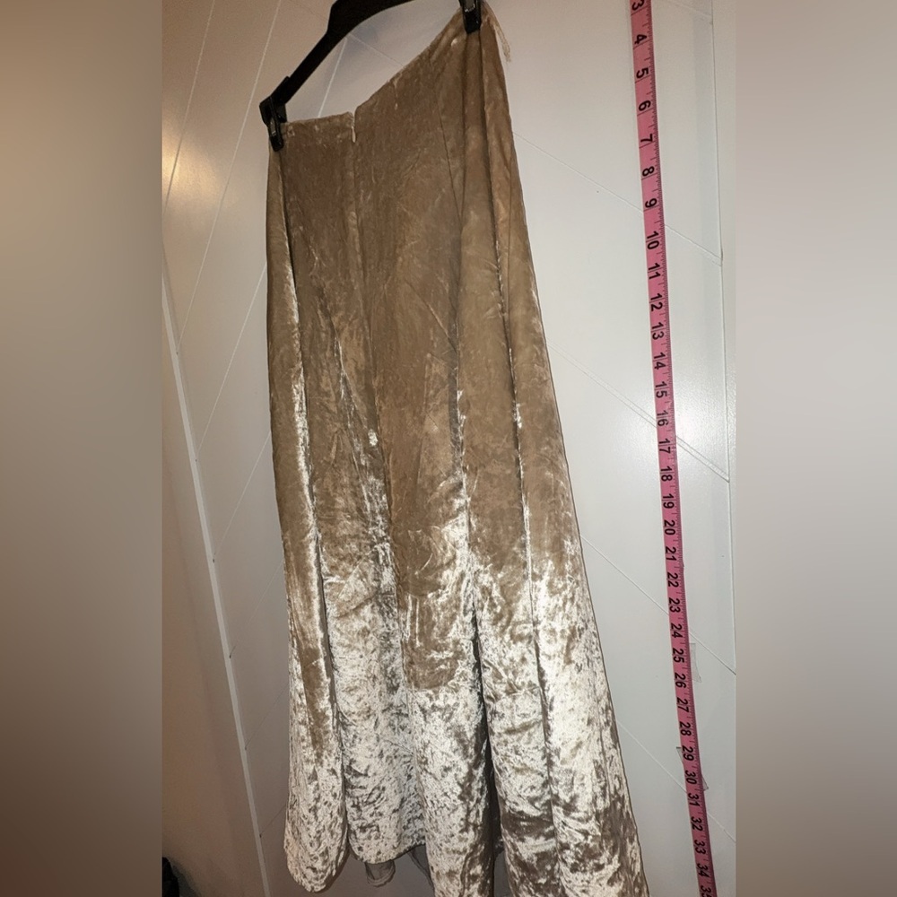 VINCE velvet purl edge paneled slip skirt in oak stone Size:6 STYLE V800430749 - Picture 10 of 16